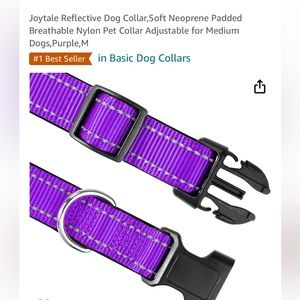 NWT Purple reflective dog collar